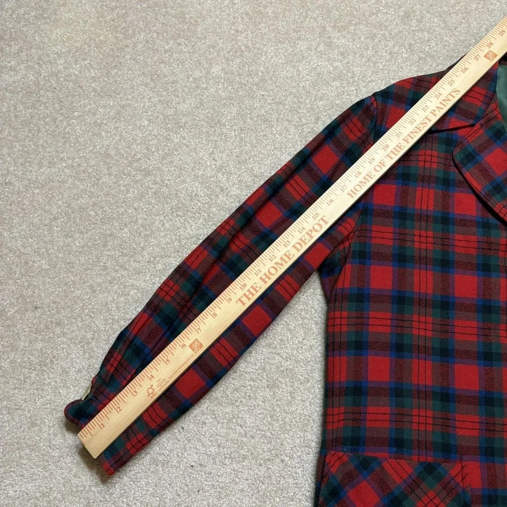Vtg Pendleton Blazer Jacket Mens Large Red Plaid Wool Hunting Sport Coat 50s 60s